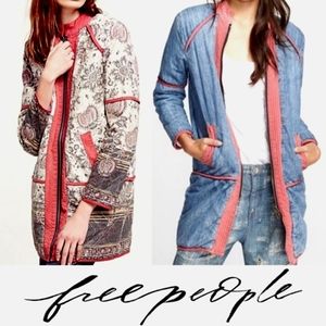 Free People Reversible Quilted Boho Jacket